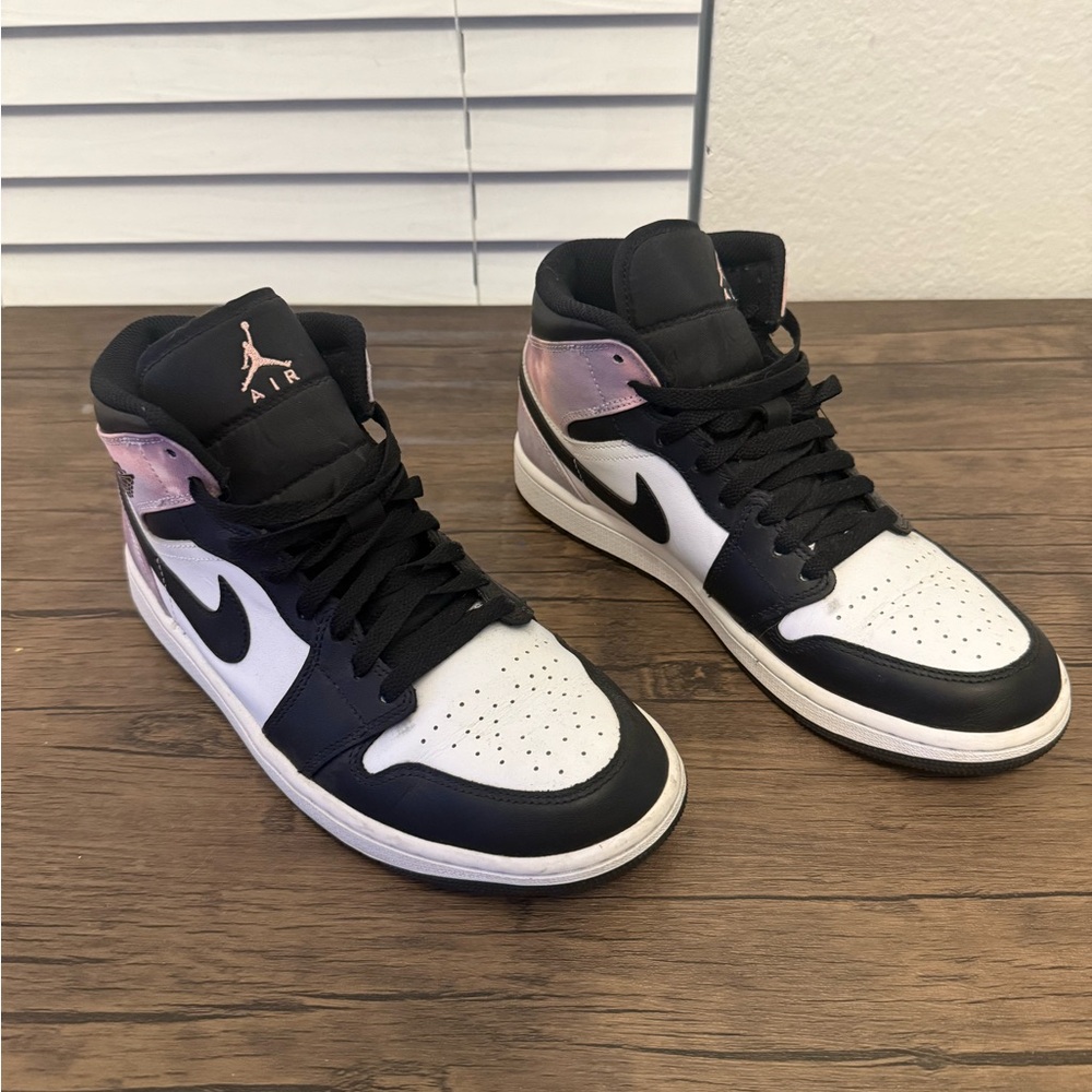 Jordan Women's Black, White, and Pink High-Top Sneakers